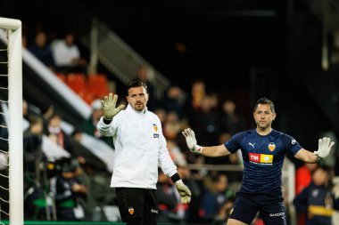Valencia CF ve Real Madrid CF (Maciej Rogowski / Ball Raw Images) takımları arasındaki LaLiga EA Sports maçında görülen Dimitrievski 'yi çaldı.)