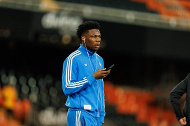 Aurelien Tchouameni seen during LaLiga EA Sports game between teams of Valencia CF and Real Madrid CF (Maciej Rogowski/Ball Raw Images)