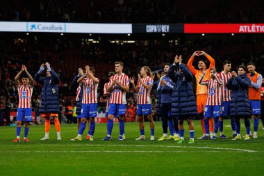 Atletico oyuncuları Atletico de Madrid ve FC Barcelona (Maciej Rogowski / Ball Raw Images) takımları arasında oynanan Copa Del Rey yarı final maçında görüldü.)