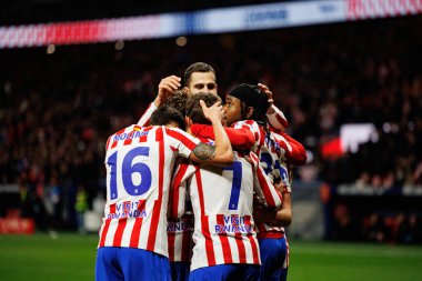 Atletico oyuncuları Copa Del Rey yarı final maçında Atletico de Madrid ve FC Barcelona (Maciej Rogowski / Ball Raw Images)