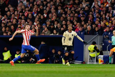 Matteo Ruggeri ve Lamine Yamal, Copa Del Rey yarı final maçında Atletico de Madrid ve FC Barcelona (Maciej Rogowski / Ball Raw Images) takımları arasında görüldü.)