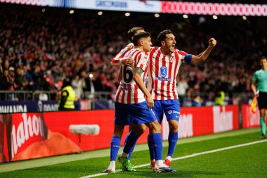 Antoine Griezmann, Nahuel Molina ve Koke, Copa Del Rey yarı final maçında Atletico de Madrid ve FC Barcelona (Maciej Rogowski / Ball Raw Images)