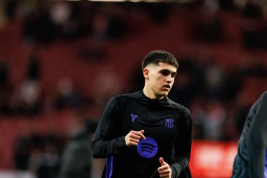 Atletico de Madrid ve FC Barcelona (Maciej Rogowski / Ball Raw Images) takımları arasında oynanan Copa Del Rey yarı final maçında Pau Cubarsi görüldü.)