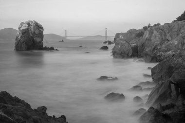 Gün batımı San Francisco. Golden Köprüsü
