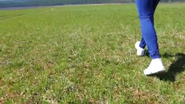 Kobieta jogging w parku — Wideo stockowe