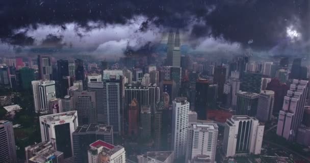 Animation du temps changeant dans la ville — Video