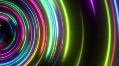 Neon ışıkları, renkli çizgiler kavramı.