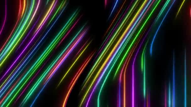 Neonlichter, farbenfrohe Linien im Hintergrund. — Stockvideo