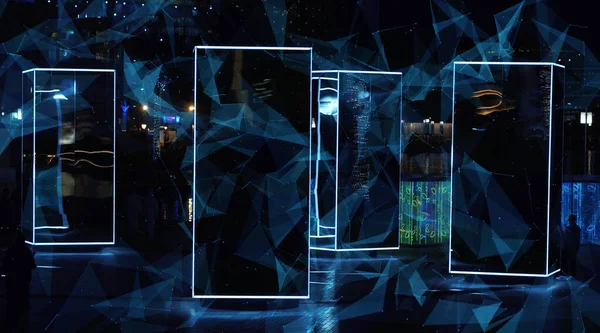 Galaksi soyut yansıma animasyonu, parlayan galaksi soyut evren görüşü.