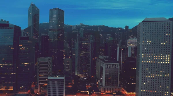 AERIAL. Вид сверху на Гонконг. — стоковое фото