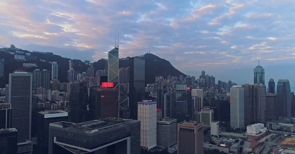 AERIAL. Vista superior da cidade de Hong Kong. — Fotografia de Stock