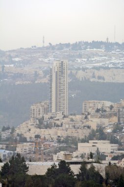 Jerusalem panorama kuşbakışı ile modern şehir