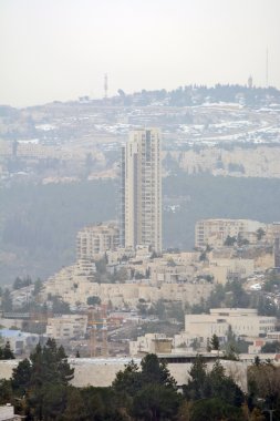 Jerusalem panorama kuşbakışı ile modern şehir