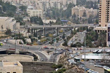 Jerusalem panorama kuşbakışı ile modern şehir