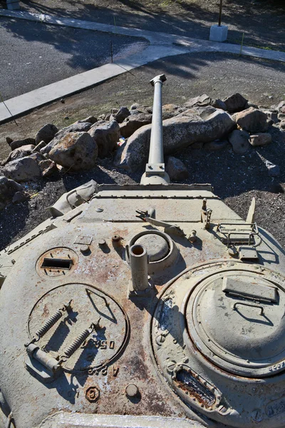 Hatch on the tower of the old tank — Stock Photo, Image