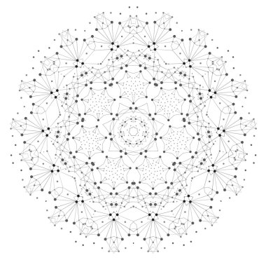 Moleküler yapısı ile çizgiler ve noktalar