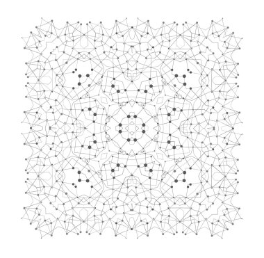 Moleküler yapısı ile çizgiler ve noktalar