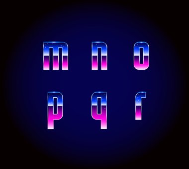 Retro yazı tipi alfabe 