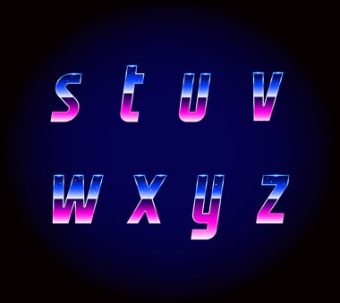 Retro yazı tipi alfabe 