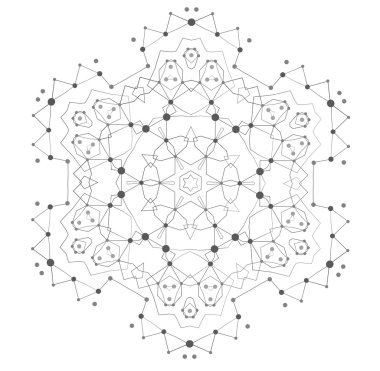 Moleküler yapısı ile çizgiler ve noktalar