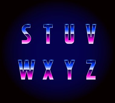 Retro yazı tipi alfabe 