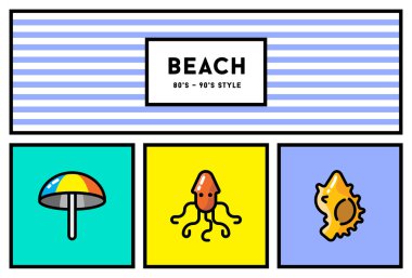 Şık Retro Icons Set