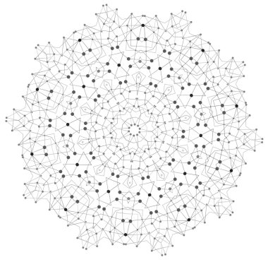 Moleküler yapısı ile çizgiler ve noktalar