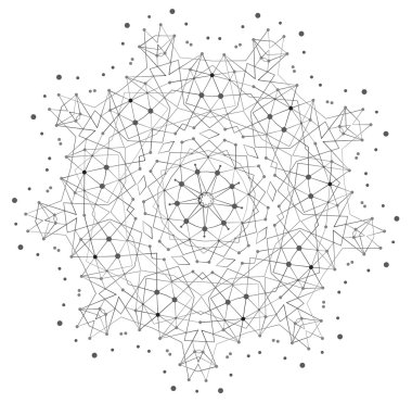 Moleküler yapısı ile çizgiler ve noktalar