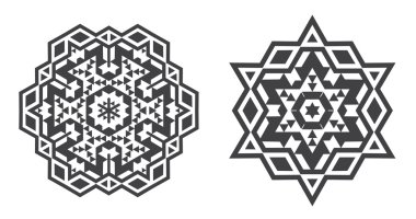 Etnik fraktal Mandala sembolleri