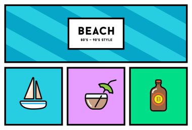 Şık Retro Icons Set