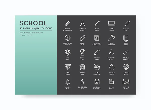 Conjunto de iconos escolares — Vector de stock