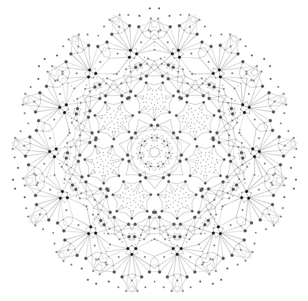 Struttura molecolare con linee e punti — Vettoriale Stock