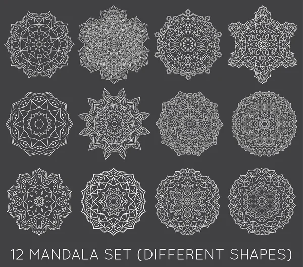 Conjunto de símbolos étnicos Mandala — Vetor de Stock