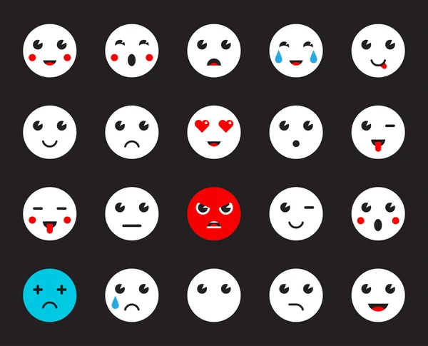 Conjunto de Emoticones Iconos — Vector de stock