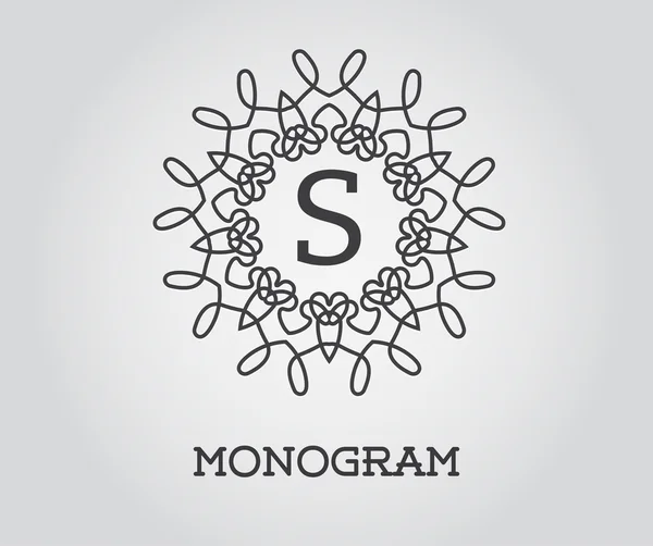 Modelo de monograma elegante — Vetor de Stock