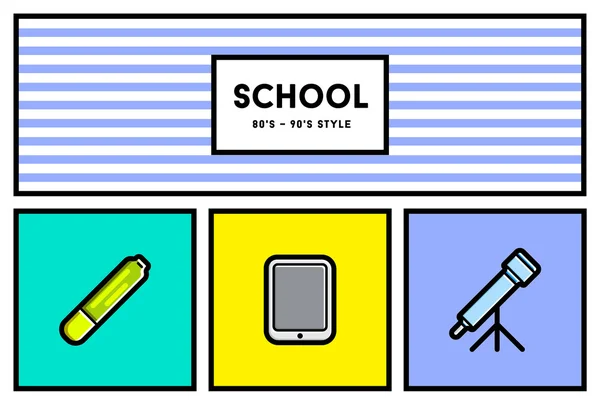 Conjunto de iconos de educación escolar — Vector de stock