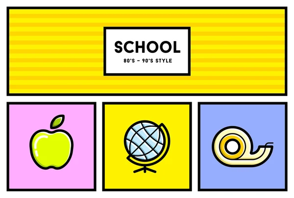 Conjunto de iconos de educación escolar — Vector de stock