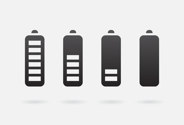 Baterías Acumuladores Iconos de carga — Archivo Imágenes Vectoriales