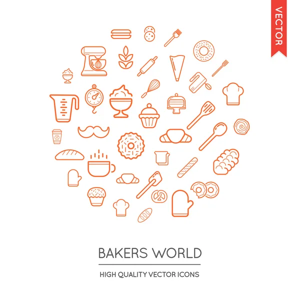 Set of Bakery Icons — Stock Vector