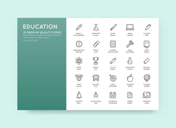 Conjunto de iconos de educación — Vector de stock