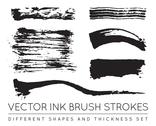 Set of Black Brush Strokes
