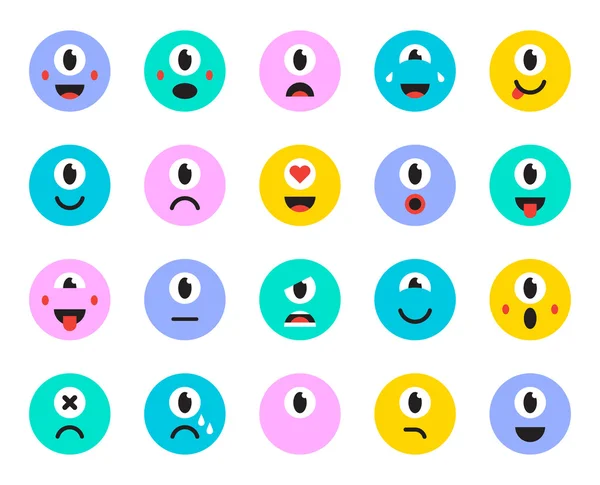 Conjunto de Emoticones Iconos — Archivo Imágenes Vectoriales