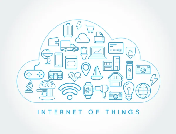 Cloud Internet of Things kuvakkeet — vektorikuva