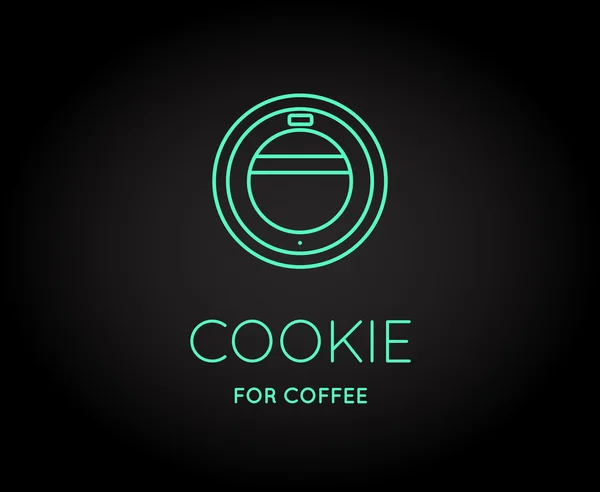 Kaffe tillbehör ikonen med bokstäver — Stock vektor
