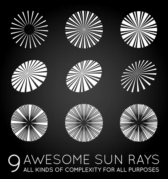 Set of Sun Rays — Stock Vector