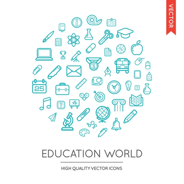 Conjunto de iconos de educación — Vector de stock