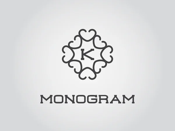 Elegancki trzygwiazdkowy Monogram szablonu — Wektor stockowy