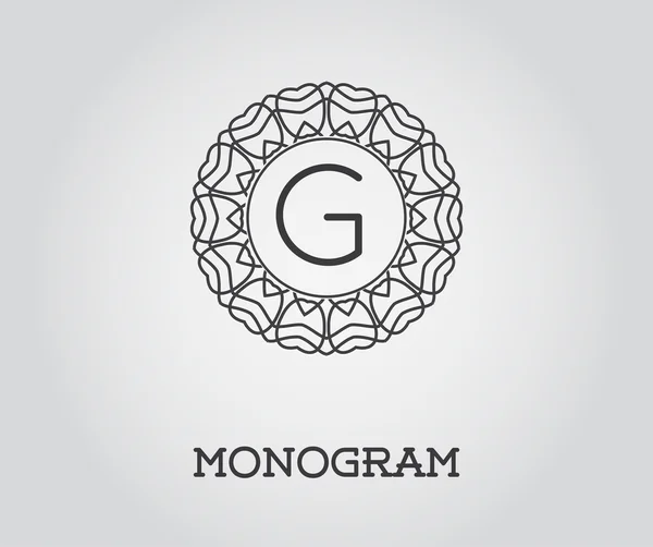 Modèle de monogramme élégant — Image vectorielle