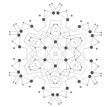 Moleküler yapısı ile çizgiler ve noktalar