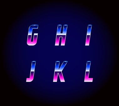 Retro yazı tipi alfabe 